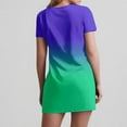 thumbnail image 7 of Xihbxyly Women's Dress Oversized Gradient Print Off the Shoulder Mid-Length Dress Casual Slim Fit Short Sleeve Ruffle Flowy Dresses, 7 of 7