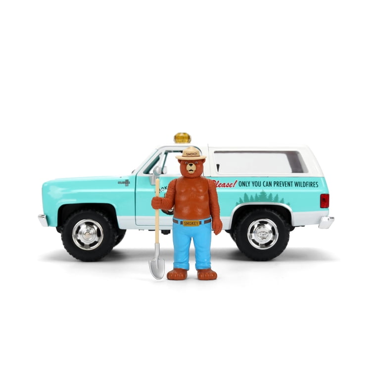 JADA 1980 シボレーブレーザー & スモーキーベアー・フィギア Jada Toys, Smokey Bear 1980 Chevy Blazer Die-Cast Car, Red