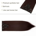 thumbnail image 2 of MY-LADY 23Inch 8PCS Clip in Synthetic Hair Extensions Full Head Long Straight Clip Hairpiece for Women Girls Light Chestnut Brown Black, 2 of 8