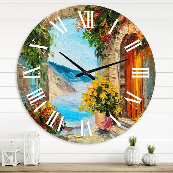Designart 1 in Quartz Coastal Wall Clock