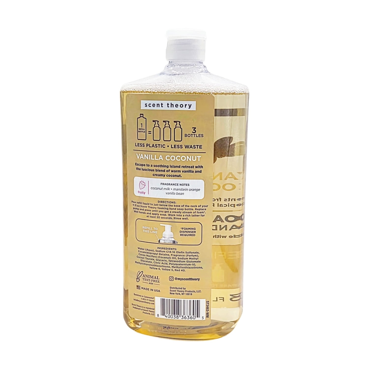 Scent Theory Foaming Hand Soap Refill, Vanilla, 33 fl oz Refill