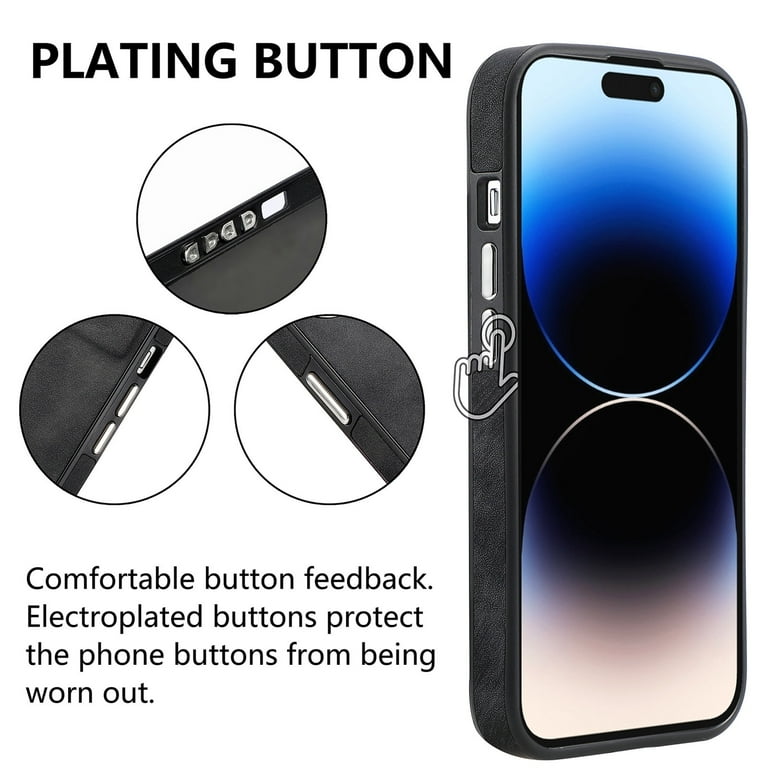 for iPhone 16 Pro Case, Soft TPU and PU Leather Cover Case, Business Anti- Vibration Anti-Slip Ultralight Luxury Vintage Phone Case Cover for iPhone 16  Pro for Men Women, Black - Walmart.com