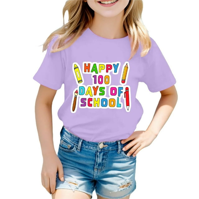 TZEWGL Tees For Newborn Cute Short Sleeve Loose Graphic Prints Summer Clothes Top For Kids size 3-4T