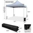 thumbnail image 7 of VICTAL 10' x 10' Pop-up Canopy with Straight Legs Wedding Party Tent Folding Gazebo Beach Canopy with Carry Bag, Gray, 7 of 7