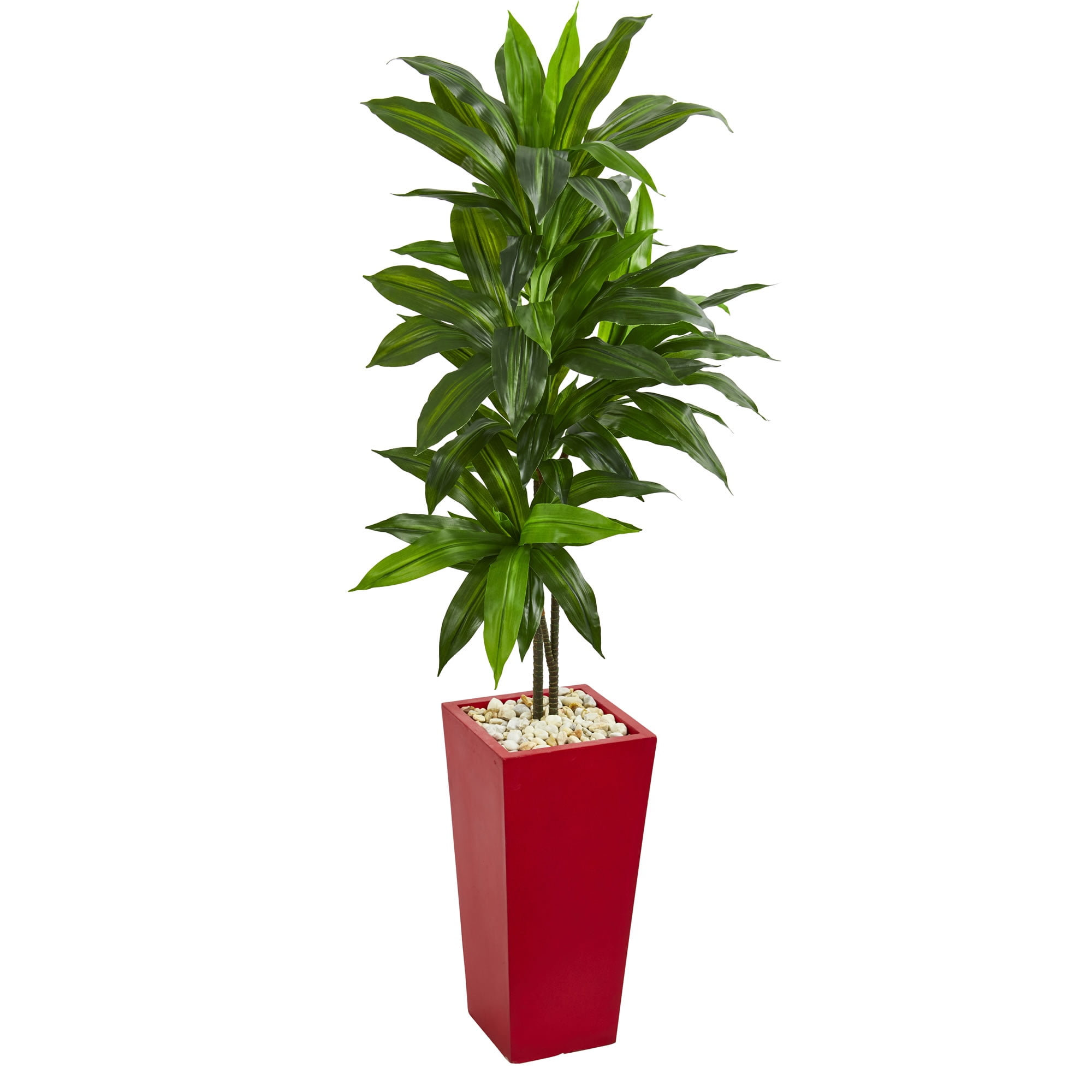 Nearly Natural 5 ft. Dracaena Artificial Plant in Red