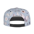 thumbnail image 4 of Daiia Blue Butterfly print Flat Bill Hats Flat Brim Trucker Cap Baseball Cap Adjustable Classic Low Profile Hat Unconstructed Plain Cap, 4 of 9