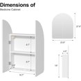 thumbnail image 5 of Beveled Edge Arched Medicine Cabinet with Mirror,2-Door Arch Surface Mount Medicine Cabinets Mirror,Frameless Mirrored Medicine Cabinets for Bathroom Mirror Cabinet,botiquines de baño 24x28, 5 of 7