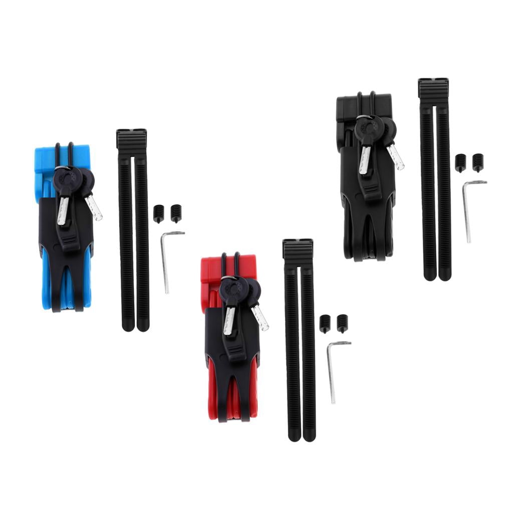Axioma Bike Lock Heavy Duty Folding Chain Locks with Carrying Case 2 Keys Blue