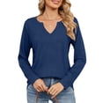 thumbnail image 3 of SHINE UP V Neck T Shirts for Women Long Sleeve Shirts Casual Lightweight Basic Tunic Tops, 3 of 8