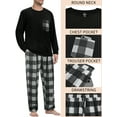 thumbnail image 4 of GENTS BLISS Men Pajamas Set Long Sleeve 2 Piece Set Crewneck Shirts with Pocket and Plaid Soft Bottoms Sets Sleep Pajamas for Men, 4 of 7