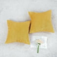 thumbnail image 2 of Unique Bargains 2-Pack Solid Corduory Decorative Throw Pillow Covers Yellow 18" x 18", 2 of 8