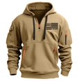 thumbnail image 2 of Fiudx Sudadera con Capucha y Cremallera Estampada para Hombre, Jersey Multibolsillos, Elegante Chaqueta Deportiva Informal, para Uso Diario En Otoño, Atractiva Moda de Primavera, Poliéster, Tallas Di, 2 of 4