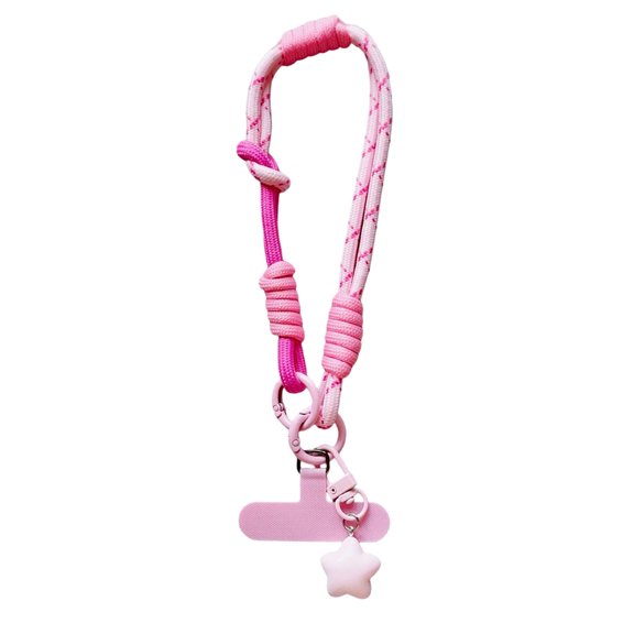 Phone Lanyard with Star Pendant Adjustable Antislip Design Easy Practical Carry Polyester Mobile Adjustable Wristband