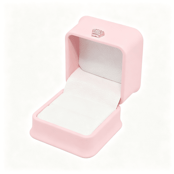 DESIGNICE Pink Ring Box,Luxury Ring Storage Holder Classical Jewelry Holder,Single Slot Ring Bearer Case for Engagement Proposal Wedding/Anniversary Ceremony Women