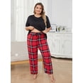 thumbnail image 4 of Mujer Plus Size Pijama Manga Corta Cuello en V Camiseta y Pantalón Leopardo Conjunto de 2 Piezas, 4 of 6