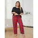 thumbnail image 4 of Mujer Plus Size Pijama Manga Corta Cuello en V Camiseta y Pantalón Leopardo Conjunto de 2 Piezas, 4 of 6