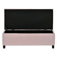 thumbnail image 4 of Flip Top Storage Ottoman Bench with Button Tufted Top, Rectangular Upholstered Footstool with Rubber Wood Legs Polyester Fabric Toy Chest Bedside Accent Sofa for Living Room Entryway Hallway Bedroom, 4 of 7
