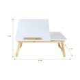 thumbnail image 4 of Mind Reader Bali Collection, Bamboo Portable Laptop Desk/Breakfast Table, Storage Drawer, and Folding Legs, White, 4 of 8