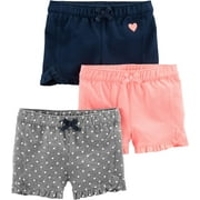 Simple Joys by Carter's Baby Girls' 3-Pack Knit Shorts 3T Pink/Grey/Navy