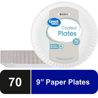 Comfy Package 9 Inch Paper Plates Bulk Pack White Disposable Plates Heavy  Duty, 300-Pack 