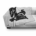 thumbnail image 3 of Zodiac Aries Soft Flannel Fleece Throw Blanket, Abstract Monochrome Goat Swirled Horns and Floral Curly Details, Cozy Plush for Indoor and Outdoor Use, 70" x 90", Black and White, by Ambesonne, 3 of 6