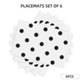 thumbnail image 3 of Placemats Set of 4 / 6, black polka dots white Placemats for Dining Table Indoor/Outdoors Heat Resistant Washable Placemats 18" x 12", 3 of 8