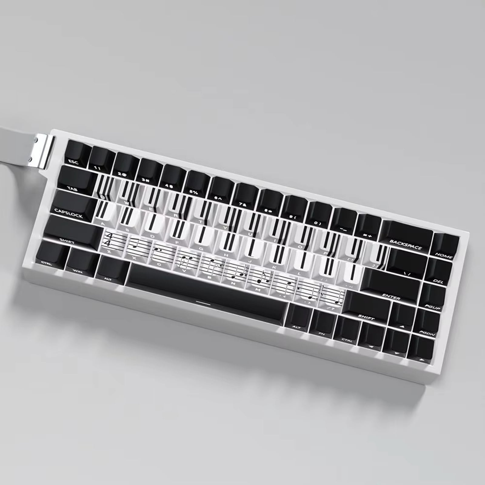 74Key Side Print Backlit Keycap Set Piano Key Theme Transparents for 60 61 65 67 68 Gaming Keyboards Keycap
