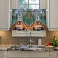 thumbnail image 2 of Yayeee Kitchen Curtains Tier Pair Light Filtering 27"x24" Rod Pocket Short Cafe Window Panel, Lake, 2 of 7