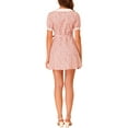 thumbnail image 3 of INSPIRE CHIC Women's Floral Dress Point Collar Button up Belted Summer Dresses Pink XS, 3 of 6