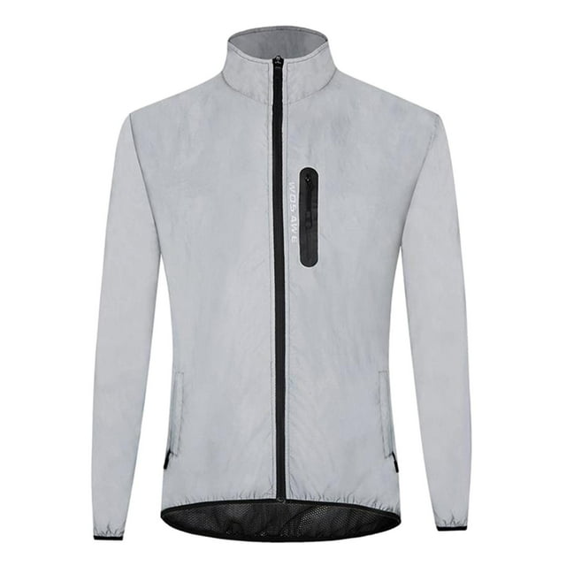 Womens Mens Waterproof Jacket - Breathable High Visibility Coat, Reflective Rain Jacket - for Cycling, Running, Hiking, Night Riding XXL
