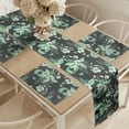 thumbnail image 2 of Ambesonne Grey and Green Table Runner & Placemats, Nostalgic Floral, Placemat 4 pcs + Runner 16"x90", Grey Mint Green, 2 of 2