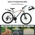 thumbnail image 6 of 27.5 Inch Mountain Bike for Adult, 27-Speed Front Suspension High-Carbon Steel MTB Bicycle, Dual Disc Brake Bikes for Men Women, Silver, 6 of 11