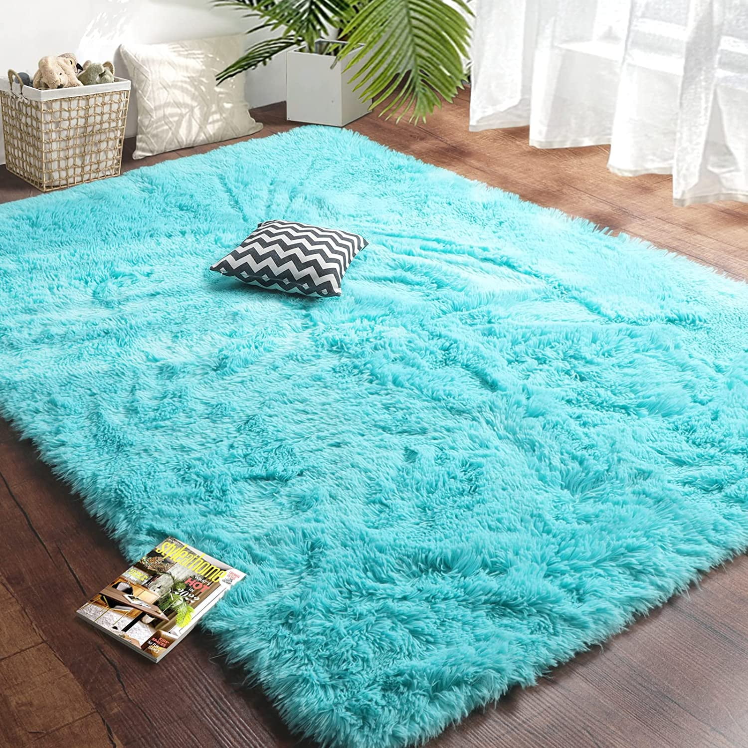 BOZO Super Soft Fluffy Rugs for Living Room Bedroom, 5' x 8', Large