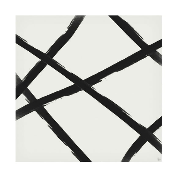 Canvas Wall Art - Line and Brush 'Straight Paint 2' Wall Art for Living Room, Bedroom, or Office Décor by Trademark Fine Art - 14 x 14 Inches