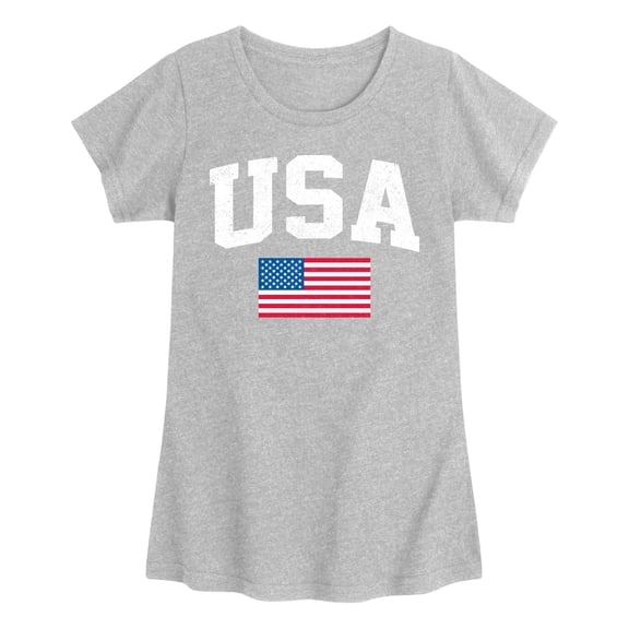 Instant Message - USA Flag Fitted Short Sleeve Graphic T-Shirt