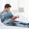 thumbnail image 6 of Lsque Lighthouse in a Stormy Sea Pattern Long Sleeve Pajama Set for Men - Soft 2-Piece Sleepwear and Loungewear Set with Pockets, Comfy Nightwear-X-Large, 6 of 7