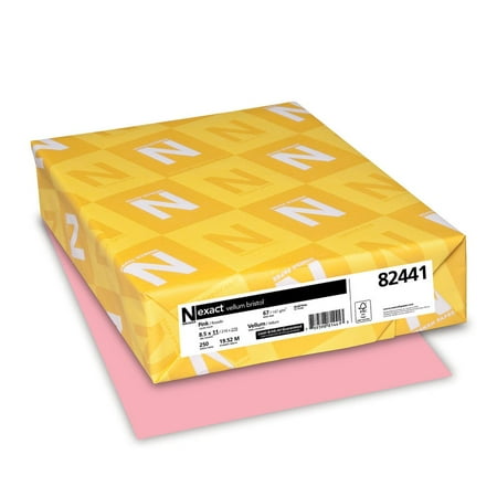Wausau Papers Pastels - Wausau Vellum Bristol Cardstock, 67 lb, 8.5 x 11 Inches, Pastel Pink, 250 Sheets (82441)