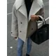 thumbnail image 1 of Abrigos informales de doble botonadura para mujer, chaquetas de manga larga con bolsillos y solapa grande, ropa de calle elegante para mujer, Otoño, 2024, 1 of 5