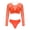 Orange, variant on LMLYSoH Sexy Womens Swimwear High-Waist Bikini Set With Mesh Cover up Swimsuit Beachwear Bathing Suit