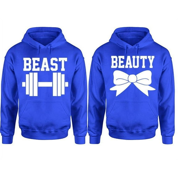 Beast and Beauty Couple Matching Pullover Hoodies