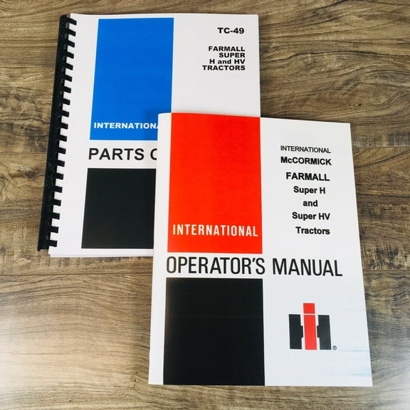 FARMALL INTERNATIONAL SUPER H & HV TRACTOR PARTS OPERATORS MANUAL SET BOOK
