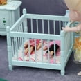 thumbnail image 2 of Cuna de madera para bebé Dollhouse Furniture, escala 1/12, con cama rosa, 2 of 3