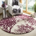 thumbnail image 2 of SAFAVIEH Bella Pascal Floral Wool Area Rug, Beige/Purple, 5' x 5' Round, 2 of 10