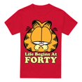 thumbnail image 1 of Garfield Mens Life Begins At Forty T-Shirt, 1 of 5