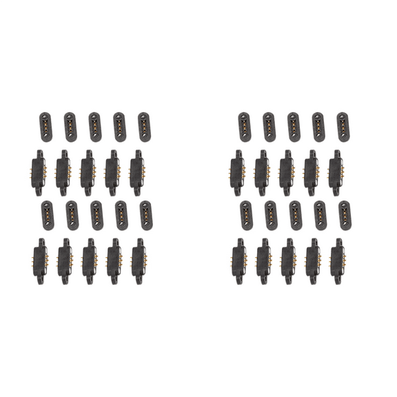 20 Pairs Spring Loaded Magnetic Pogo Pin Connector 3 Positions Magnets Pitch 2.3MM Through Holes Male Female Probe