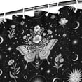 thumbnail image 3 of Black White Gothic Butterfly Sun Moon Flower Pattern Shower Curtain 36"x72" ,Bathroom Decorative Shower Curtains Set with 12 Hooks,Modern Waterproof Washable Shower Curtain, 3 of 6