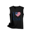 thumbnail image 3 of TDYHUAO I Heart USA, I Love USA, America Patriotic 4th July Tshirt T-Shirt Womens American Flag Tank Tops Sleeveless Tees, 3 of 4