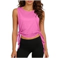 thumbnail image 2 of BiZtdJrK Débardeurs Tendance pour Femmes, Sans Manches, Col Rond, Légers, Amples, pour Gym, Sport, Rose Vif, Taille Unique, 2 of 9