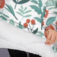 thumbnail image 3 of Oversized Wearable Blanket Hoodie,Pioneer Flower Floral Print Pattern Sherpa Blanket Hoodie with Super Pockets,Super Warm Fuzzy Pullover for Women & Men, 3 of 6