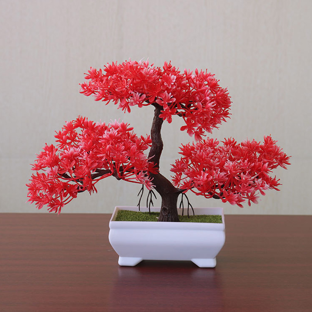 1PC Artificial Plants Bonsai Small Tree Pot Plants Flowers Potted